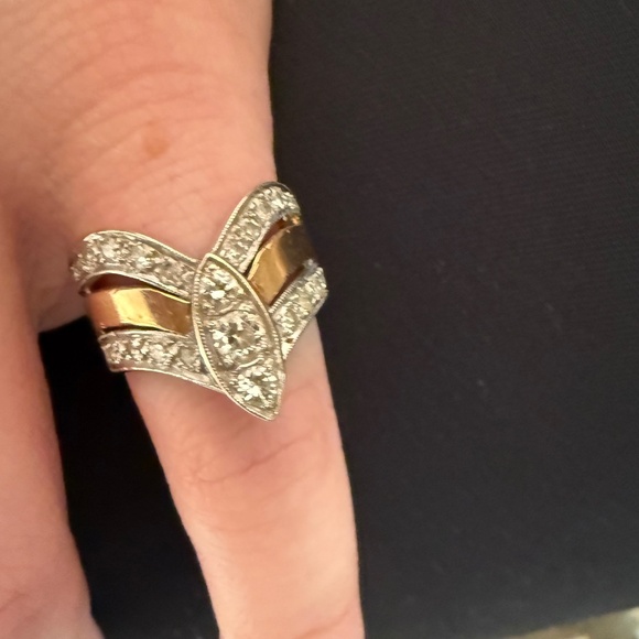 Vintage Gold and Diamond Cocktail ring